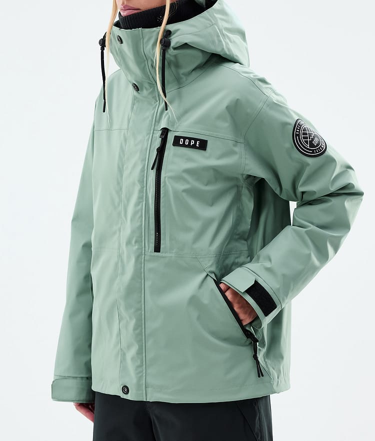 Dope Blizzard W Full Zip Lumilautailutakki Naiset Faded Green, Kuva 7 / 9