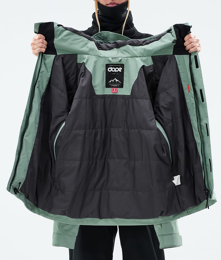 Dope Blizzard W Full Zip Laskettelutakki Naiset Faded Green, Kuva 9 / 9