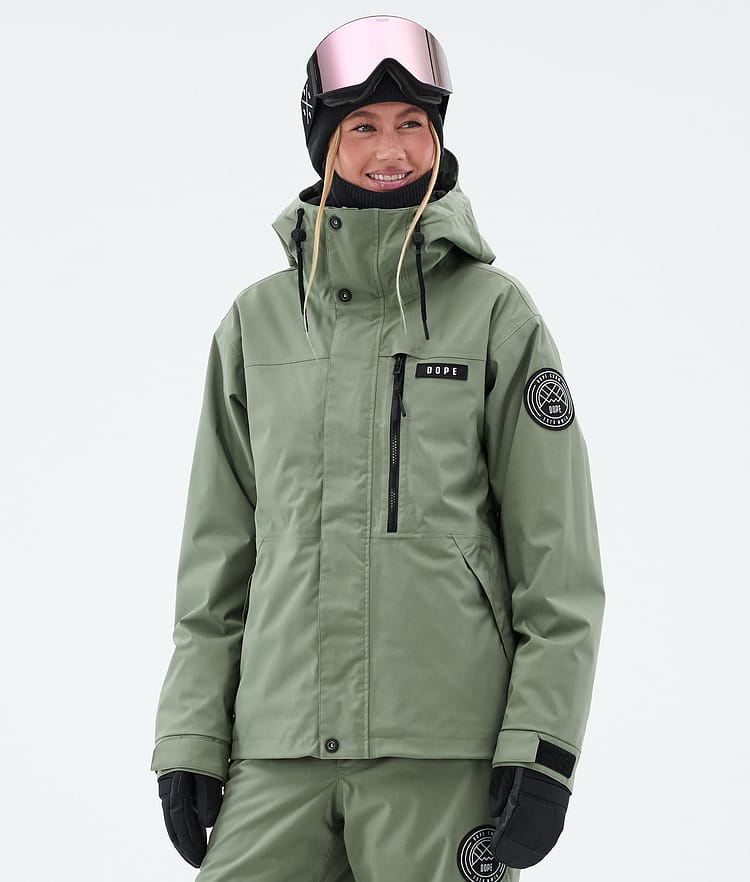 Dope Blizzard W Full Zip Lumilautailutakki Naiset Moss Green, Kuva 1 / 9