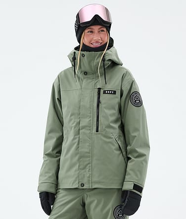 Dope Blizzard W Full Zip Laskettelutakki Naiset Moss Green