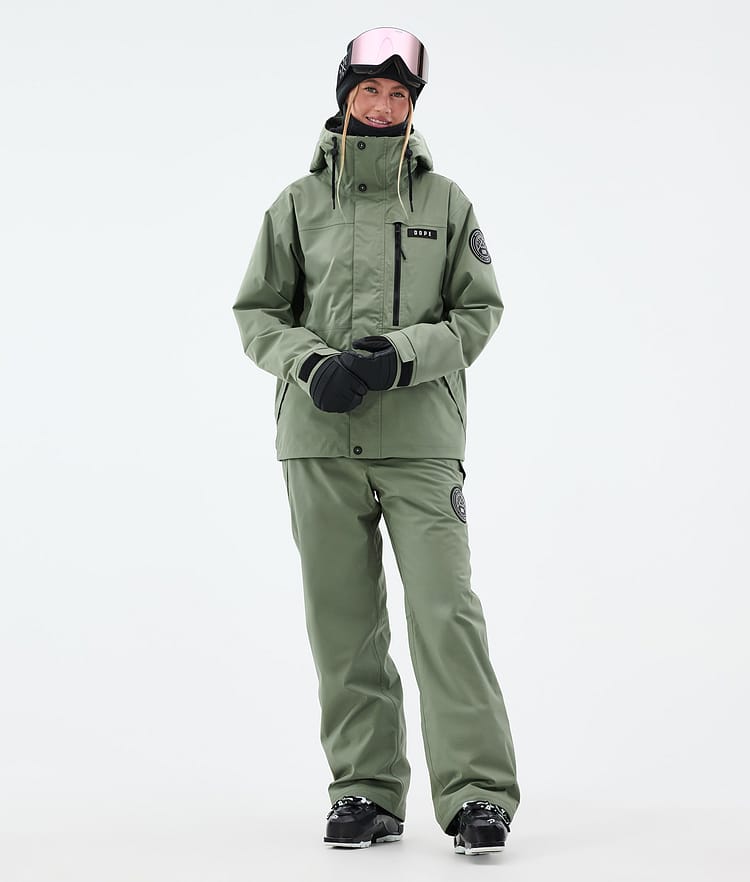 Dope Blizzard W Full Zip Laskettelutakki Naiset Moss Green, Kuva 2 / 9