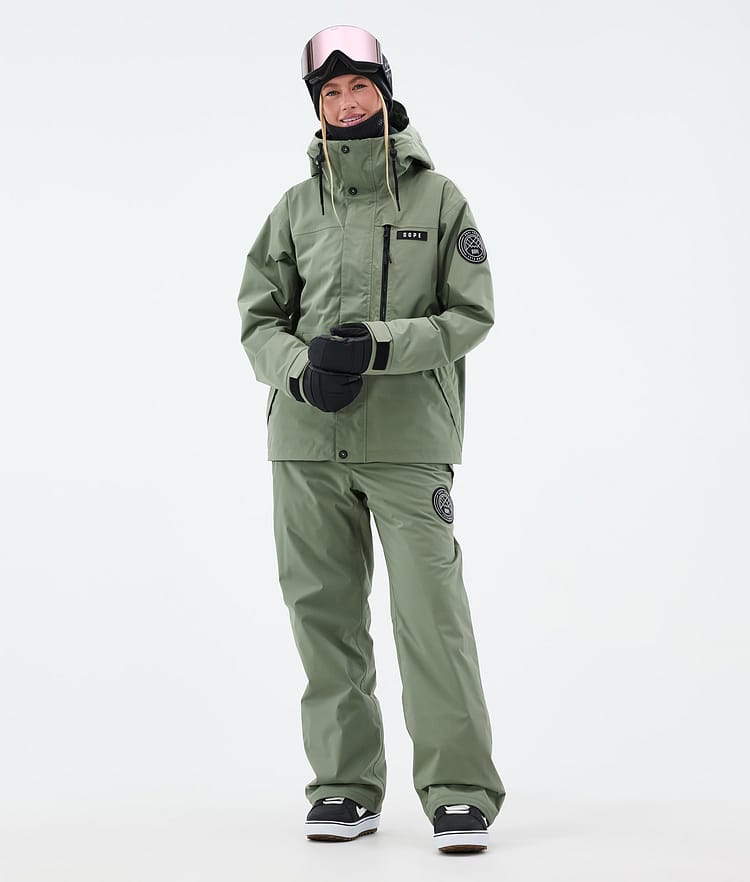 Dope Blizzard W Full Zip Lumilautailutakki Naiset Moss Green, Kuva 2 / 9