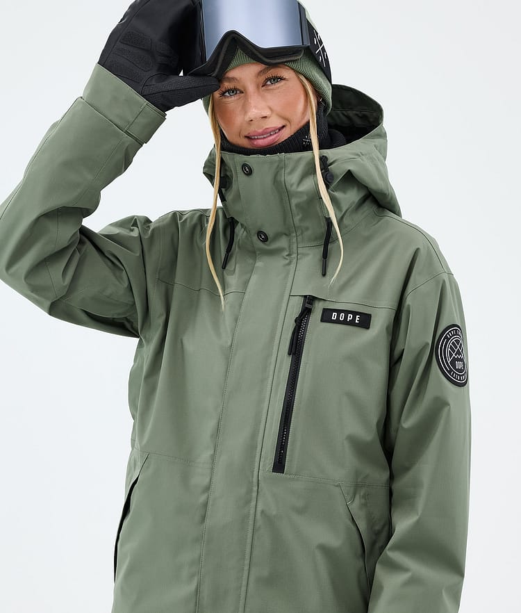 Dope Blizzard W Full Zip Laskettelutakki Naiset Moss Green, Image 4 of 9