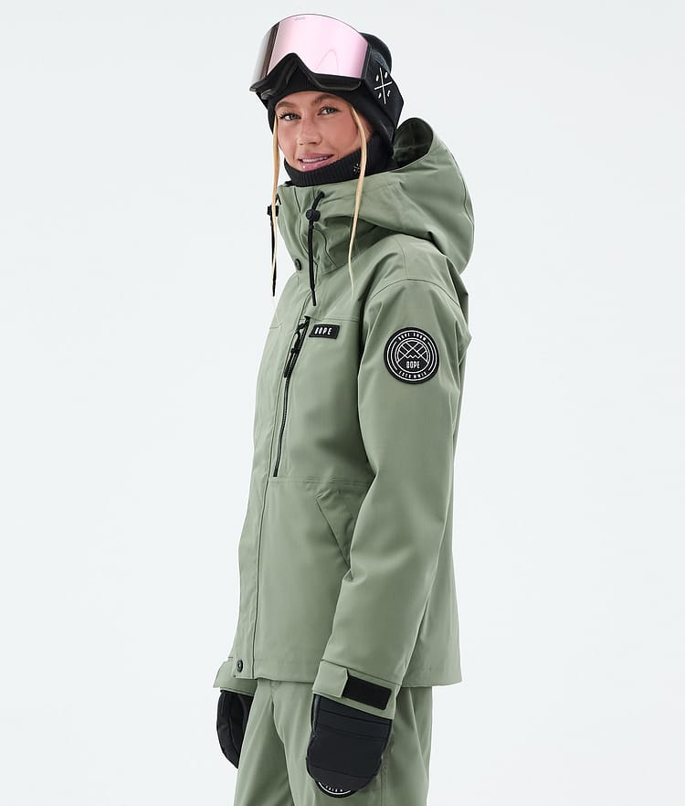Dope Blizzard W Full Zip Lumilautailutakki Naiset Moss Green, Kuva 5 / 9
