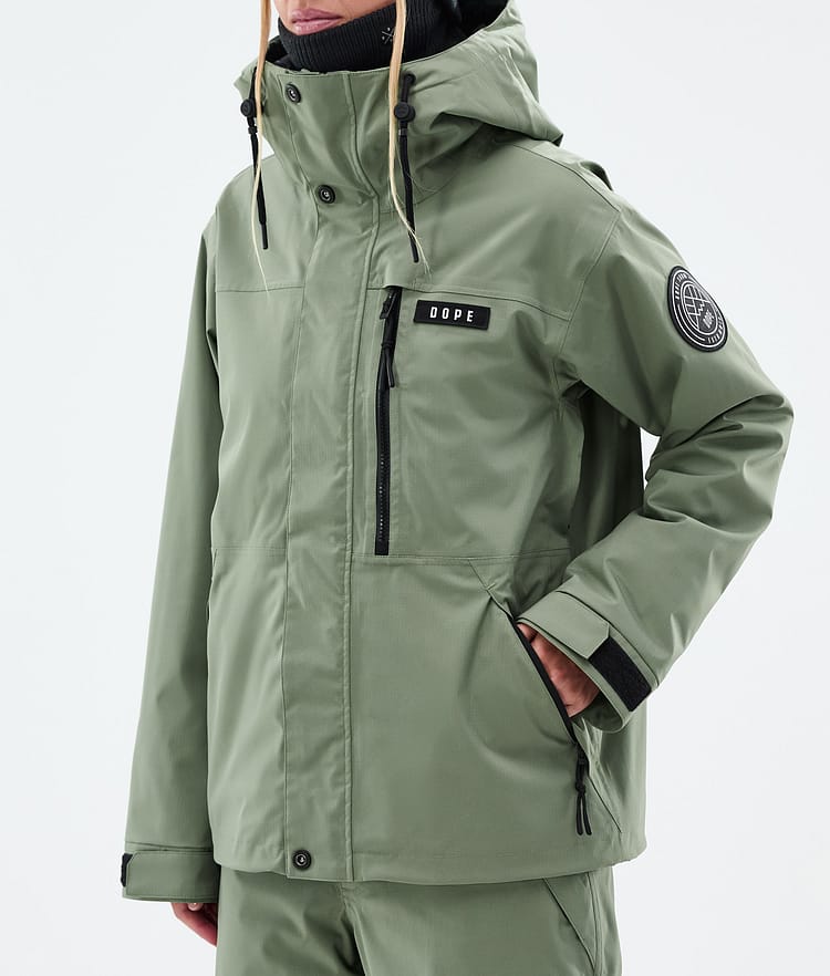 Dope Blizzard W Full Zip Lumilautailutakki Naiset Moss Green, Kuva 7 / 9