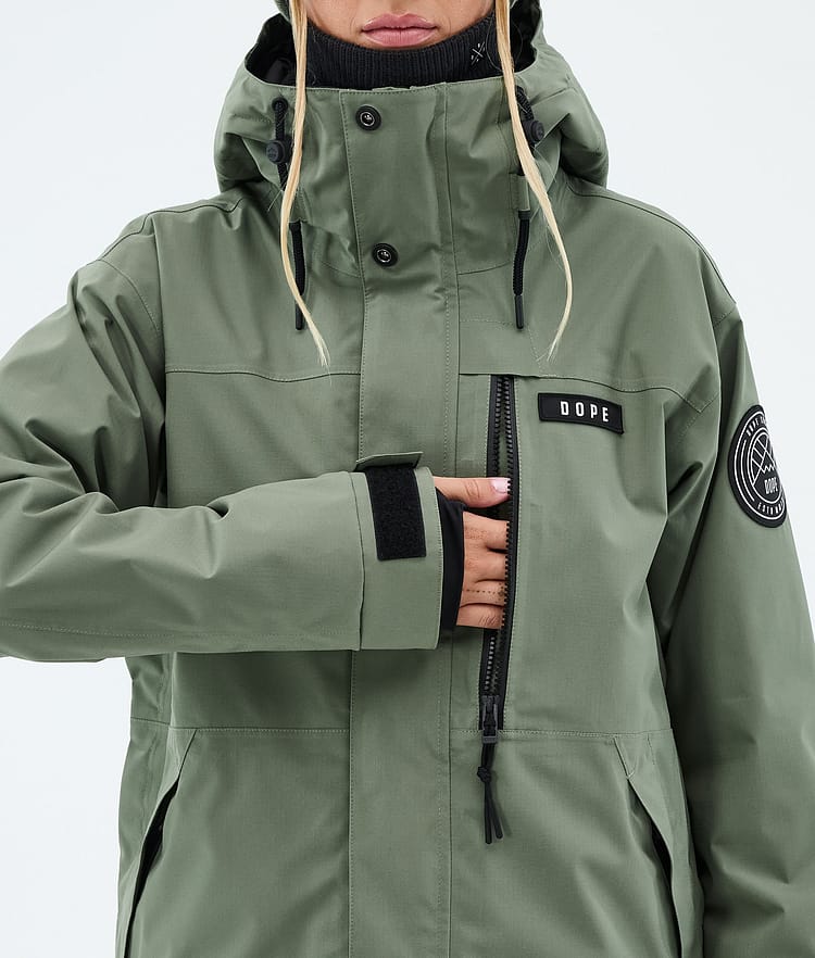 Dope Blizzard W Full Zip Laskettelutakki Naiset Moss Green, Image 8 of 9