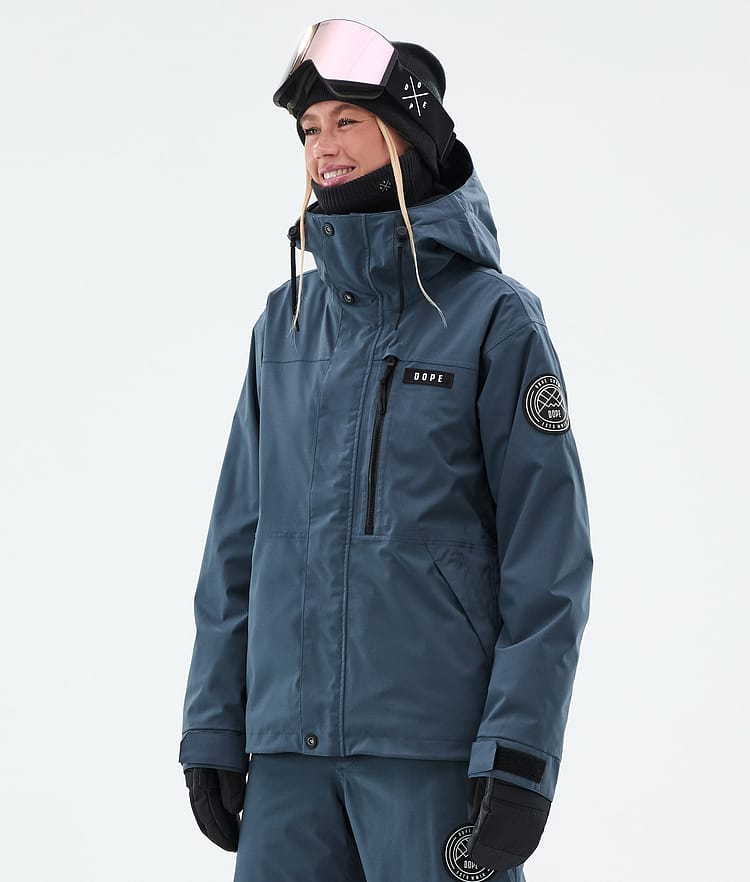 Dope Blizzard W Full Zip Laskettelutakki Naiset Metal Blue, Kuva 1 / 9