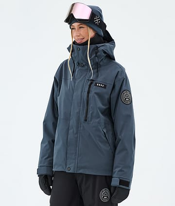 Dope Blizzard W Full Zip Lumilautailutakki Metal Blue