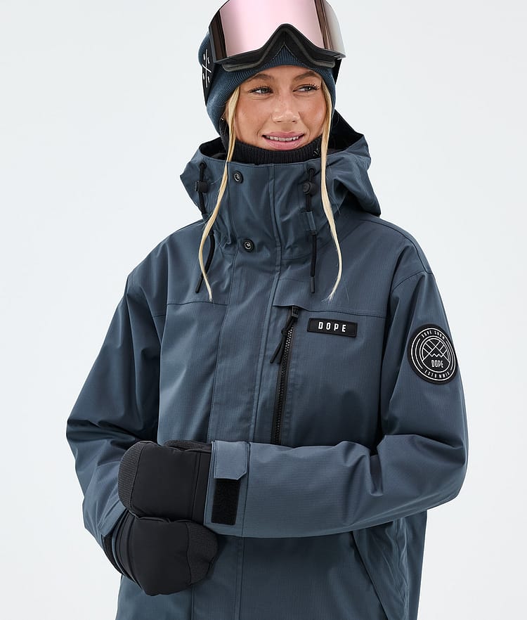 Dope Blizzard W Full Zip Lumilautailutakki Naiset Metal Blue, Image 4 of 9
