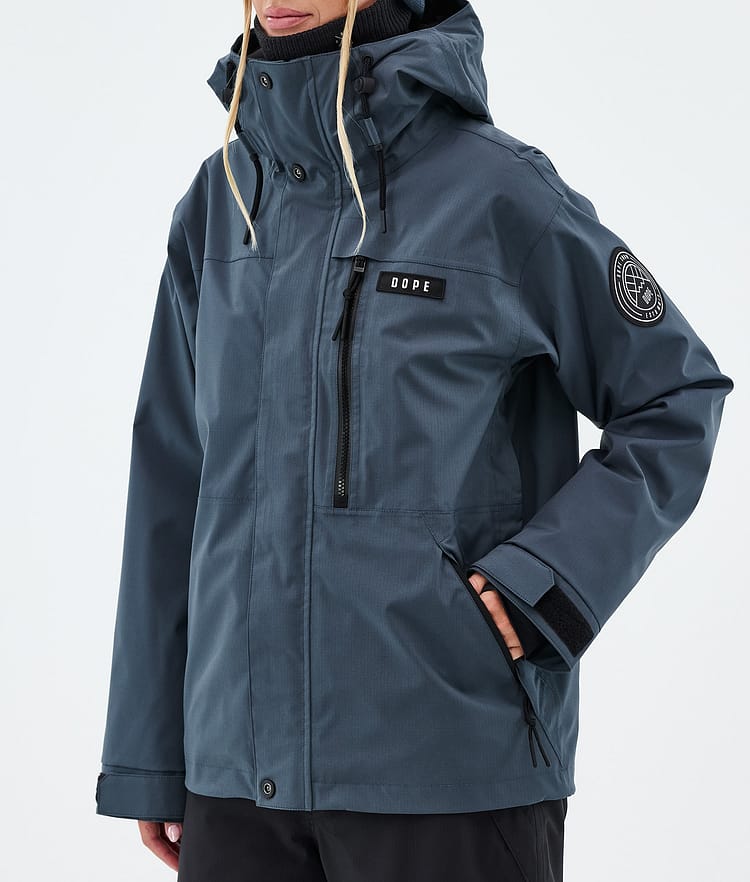 Dope Blizzard W Full Zip Lumilautailutakki Naiset Metal Blue, Image 7 of 9