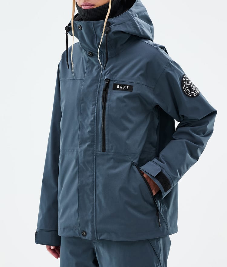 Dope Blizzard W Full Zip Laskettelutakki Naiset Metal Blue, Kuva 7 / 9