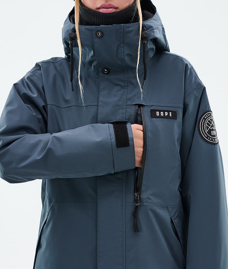 Dope Blizzard W Full Zip Laskettelutakki Naiset Metal Blue, Kuva 8 / 9