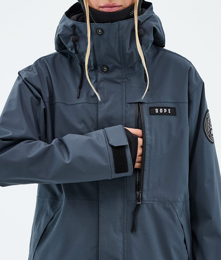 Dope Blizzard W Full Zip Lumilautailutakki Naiset Metal Blue, Image 8 of 9