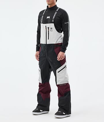Montec Dozer Lumilautailuhousut Miehet Light Grey/Black/Burgundy