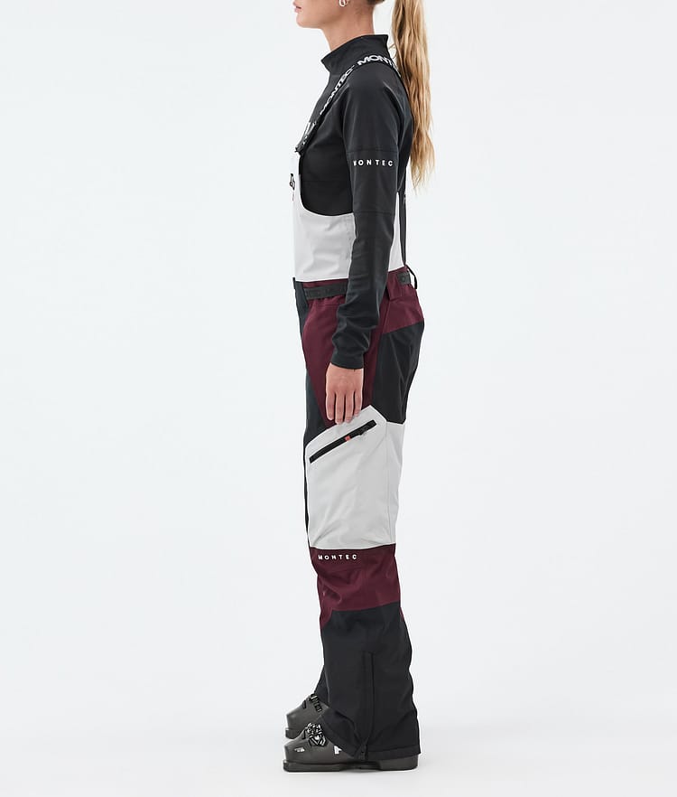 Montec Dozer W Lasketteluhousut Naiset Light Grey/Black/Burgundy, Kuva 2 / 6