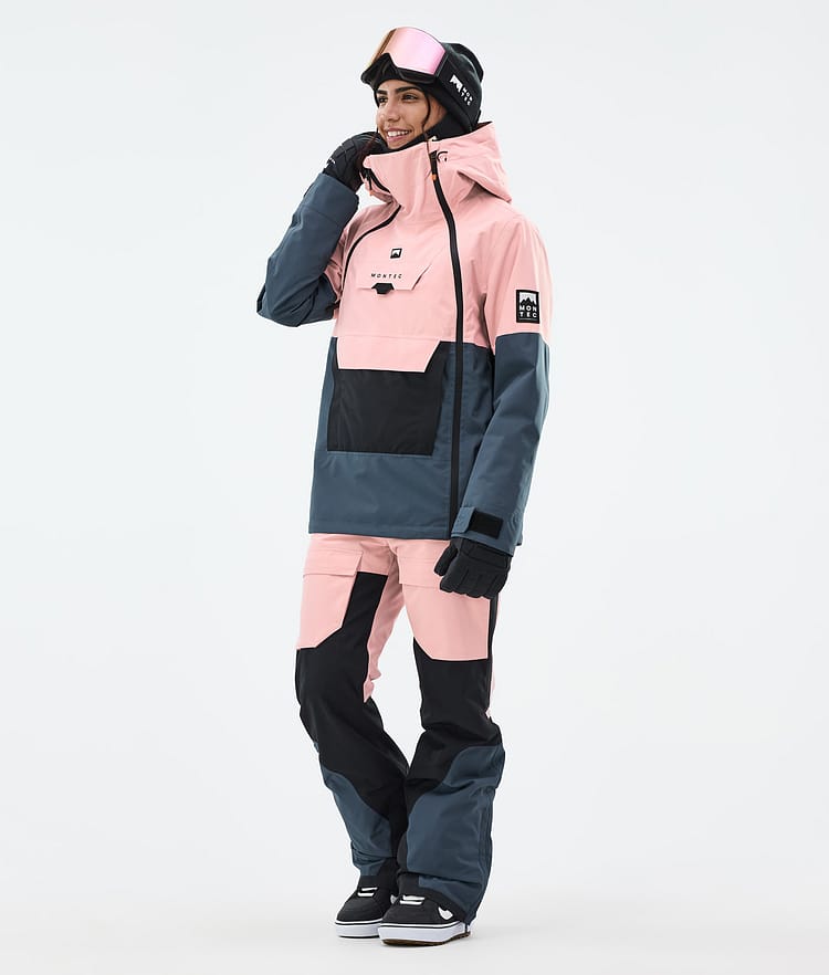 Montec Fawk W Lumilautailuhousut Naiset Soft Pink/Black/Metal Blue, Kuva 2 / 7