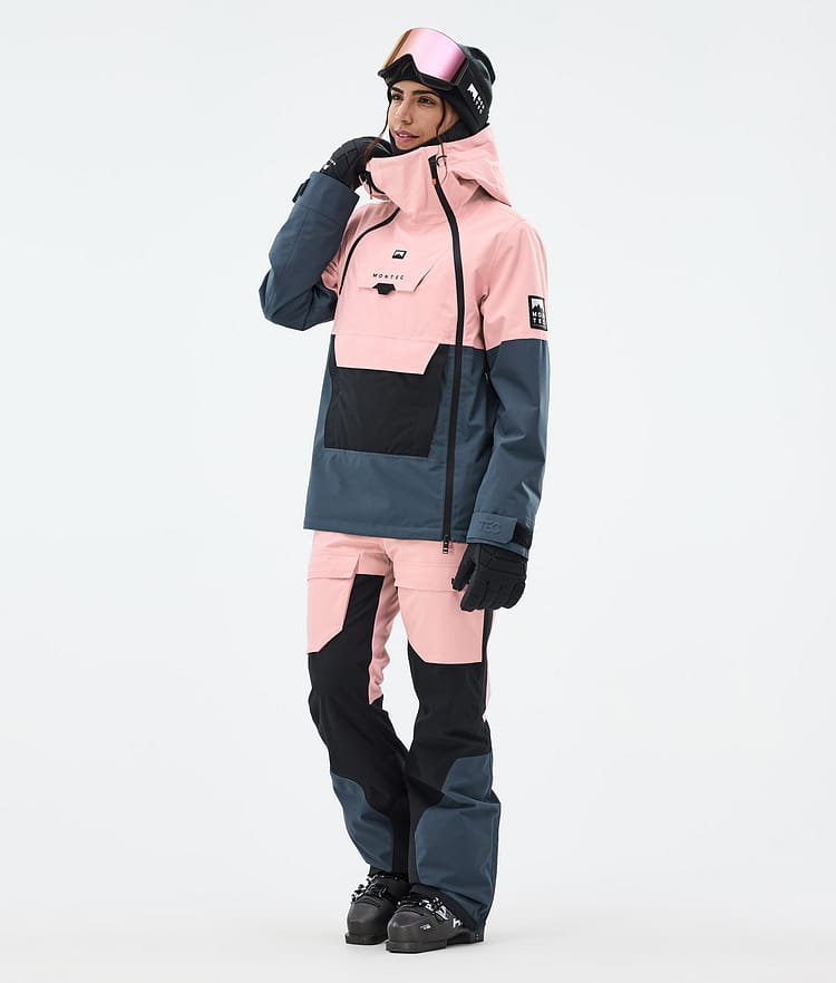 Montec Fawk W Lasketteluhousut Naiset Soft Pink/Black/Metal Blue, Kuva 2 / 7