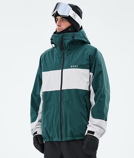 Dope Spartan Laskettelutakki Miehet Stripe Bottle Green/Light Grey