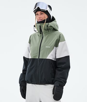 Dope Spartan W Lumilautailutakki Naiset Sport Moss Green/Light Grey/Black