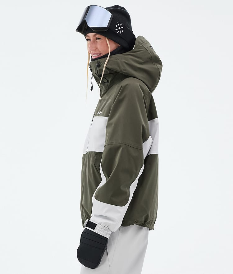 Dope Spartan W Lumilautailutakki Naiset Stripe Olive Green/Light Grey, Kuva 6 / 9