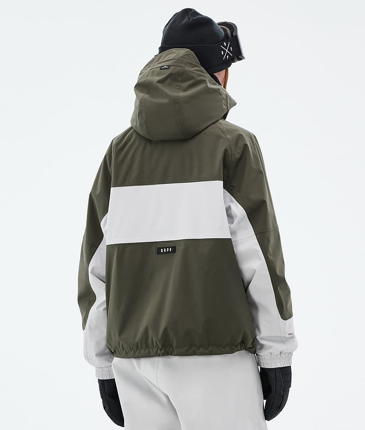 Dope Spartan W Lumilautailutakki Naiset Stripe Olive Green/Light Grey, Kuva 7 / 9