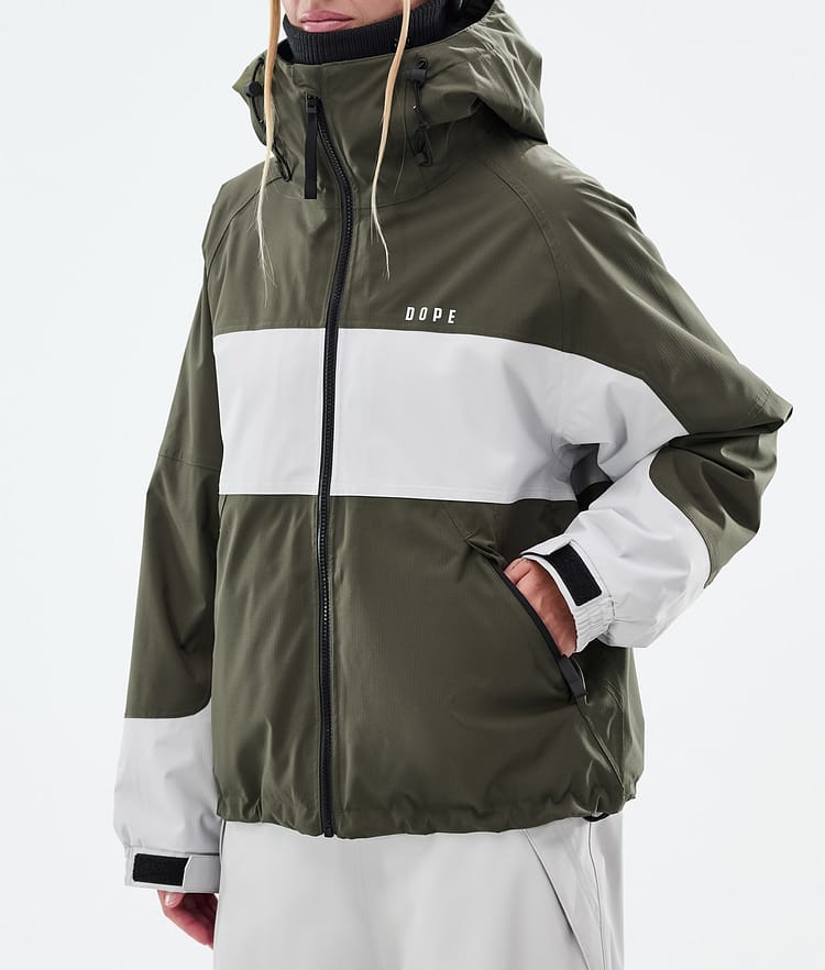 Dope Spartan W Lumilautailutakki Naiset Stripe Olive Green/Light Grey, Kuva 8 / 9