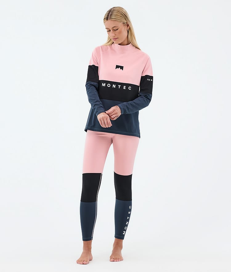 Montec Alpha W Kerrastohousut Naiset Soft Pink/Black/Metal Blue, Kuva 3 / 7