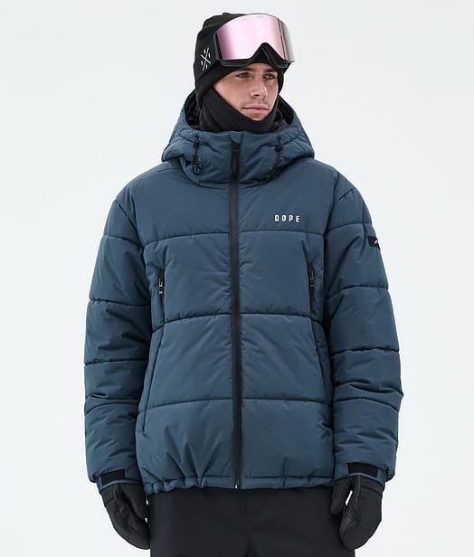 Dope Puffer Full Zip Laskettelutakki Miehet Metal Blue