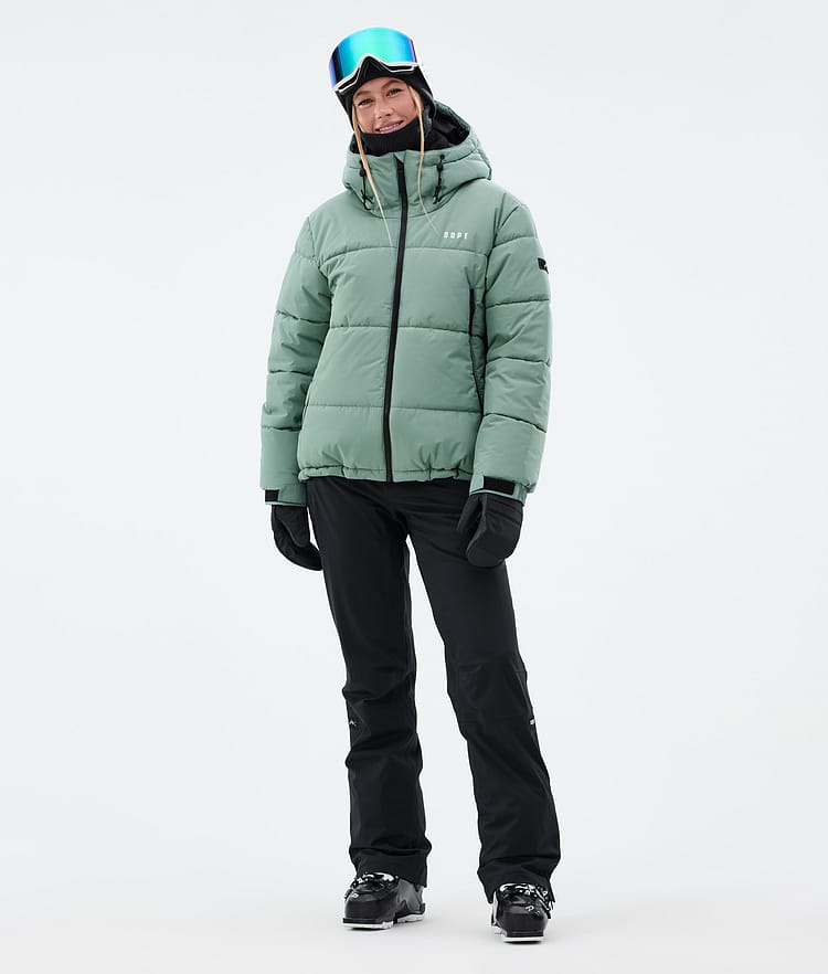 Dope Puffer W Laskettelutakki Naiset Faded Green, Kuva 3 / 9