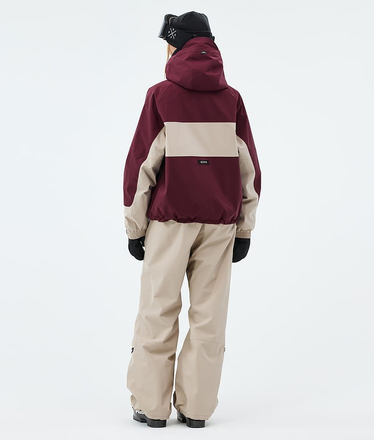 Dope Spartan W Laskettelutakki Naiset Stripe Burgundy/Sand, Image 3 of 8