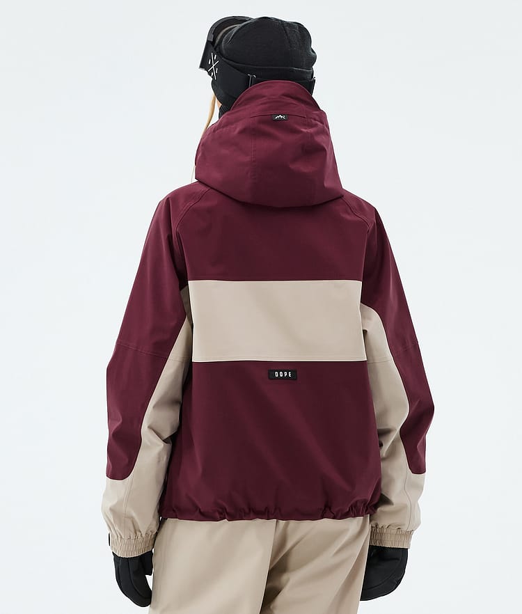 Dope Spartan W Laskettelutakki Naiset Stripe Burgundy/Sand, Image 6 of 8