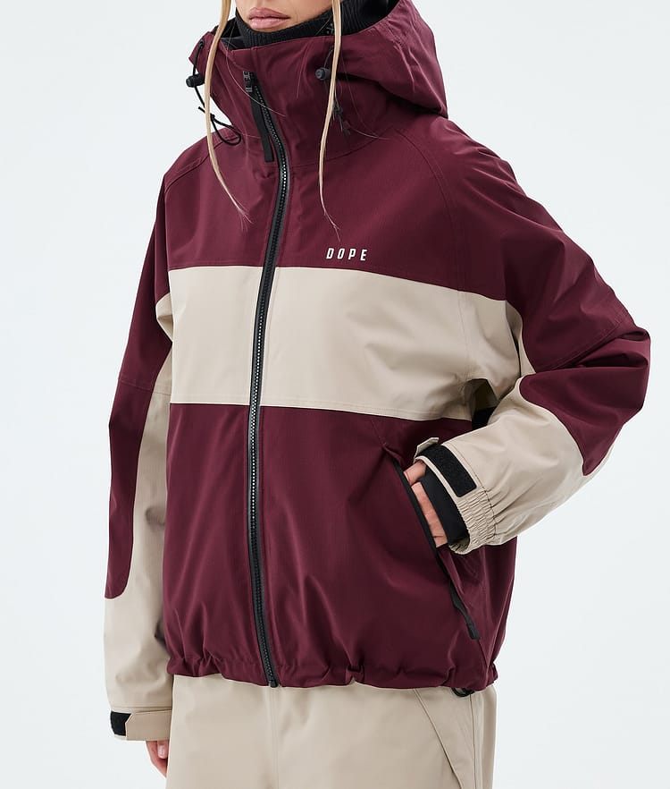 Dope Spartan W Laskettelutakki Naiset Stripe Burgundy/Sand, Image 7 of 8