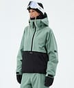 Dope Arnok W Lumilautailutakki Naiset Faded Green/Black
