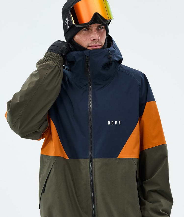 Dope Spartan Lumilautailutakki Miehet Sport Dark Blue/Burned Orange/Olive Green, Image 4 of 8