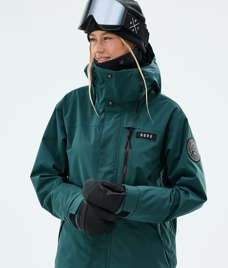 Dope Blizzard W Full Zip Laskettelutakki Naiset Bottle Green, Image 4 of 9