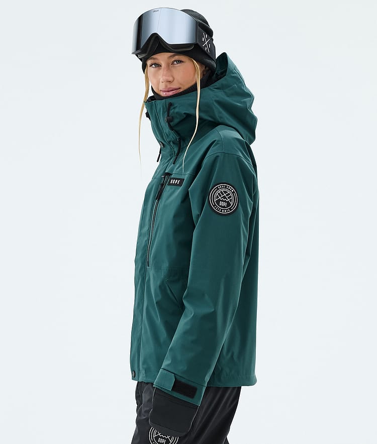 Dope Blizzard W Full Zip Laskettelutakki Naiset Bottle Green, Image 5 of 9