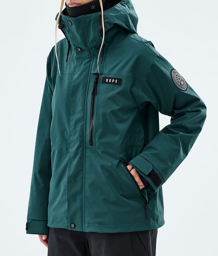 Dope Blizzard W Full Zip Laskettelutakki Naiset Bottle Green, Image 7 of 9