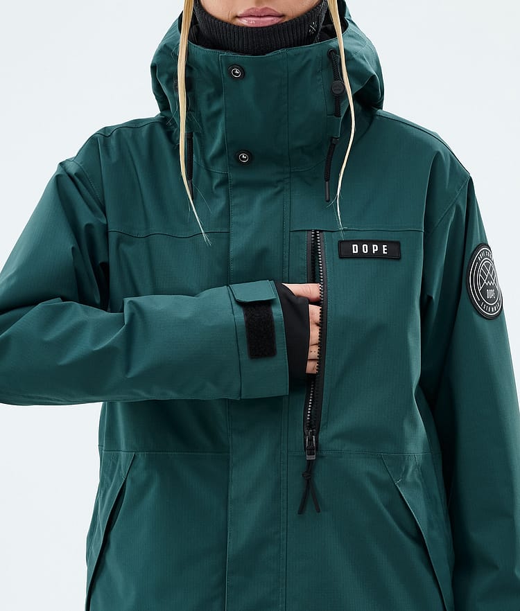 Dope Blizzard W Full Zip Laskettelutakki Naiset Bottle Green, Image 8 of 9