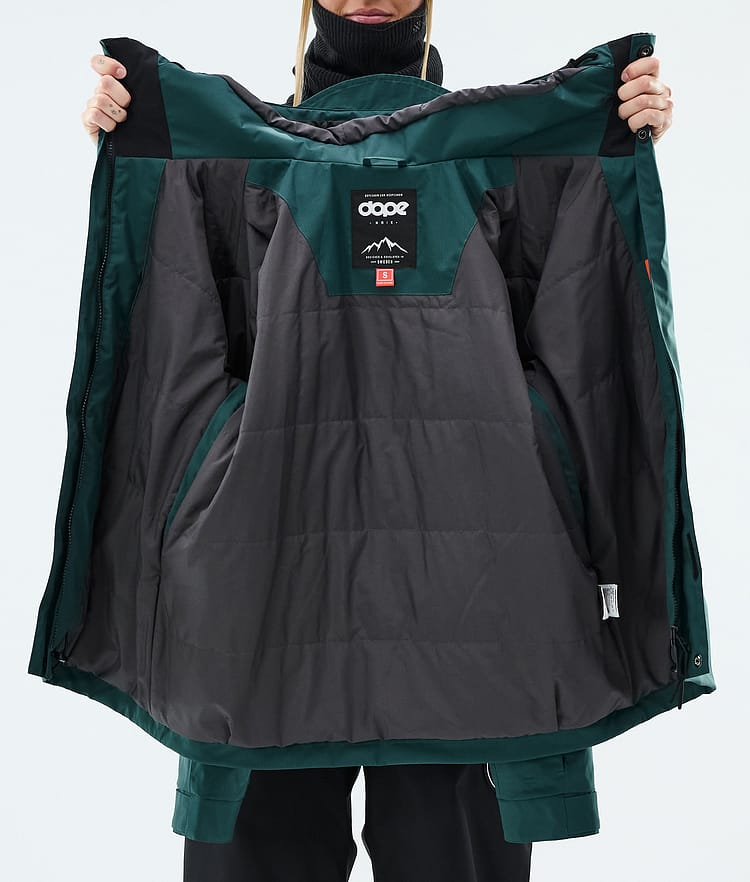 Dope Blizzard W Full Zip Laskettelutakki Naiset Bottle Green, Image 9 of 9