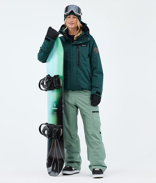 Dope Blizzard W Full Zip Lumilautailu Outfit Bottle Green/Faded Green