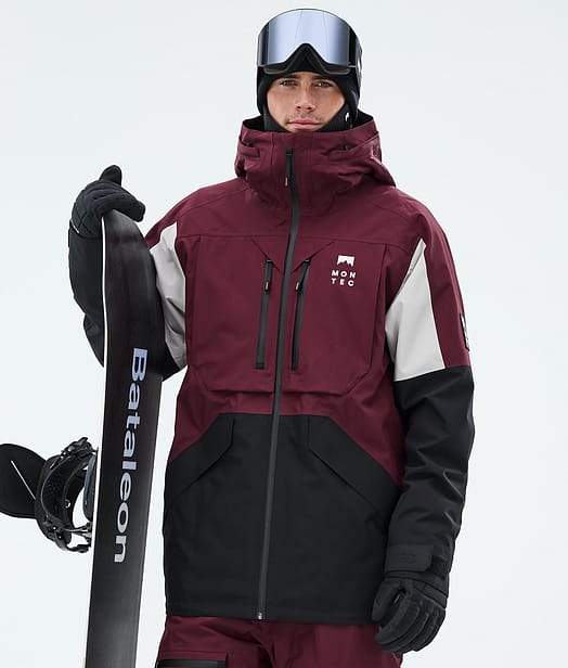 Montec Arch Lumilautailutakki Miehet Burgundy/Light Grey/Black