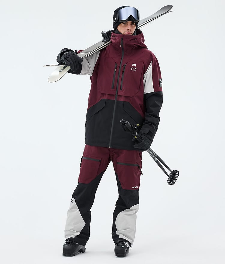 Montec Arch Laskettelutakki Miehet Burgundy/Light Grey/Black, Image 2 of 9
