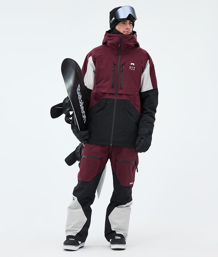 Montec Arch Lumilautailutakki Miehet Burgundy/Light Grey/Black, Image 2 of 9