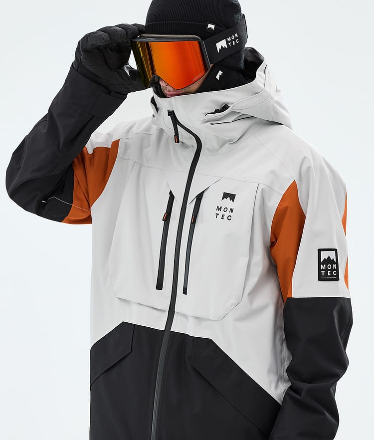 Montec Arch Lumilautailutakki Miehet Light Grey/Burned Orange/Black, Image 4 of 9