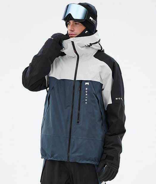 Montec Oracle Lumilautailutakki Miehet Light Grey/Black/Metal Blue