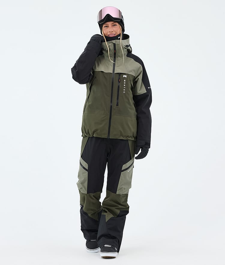 Montec Oracle W Lumilautailutakki Naiset Greenish/Black/Olive Green, Image 2 of 9