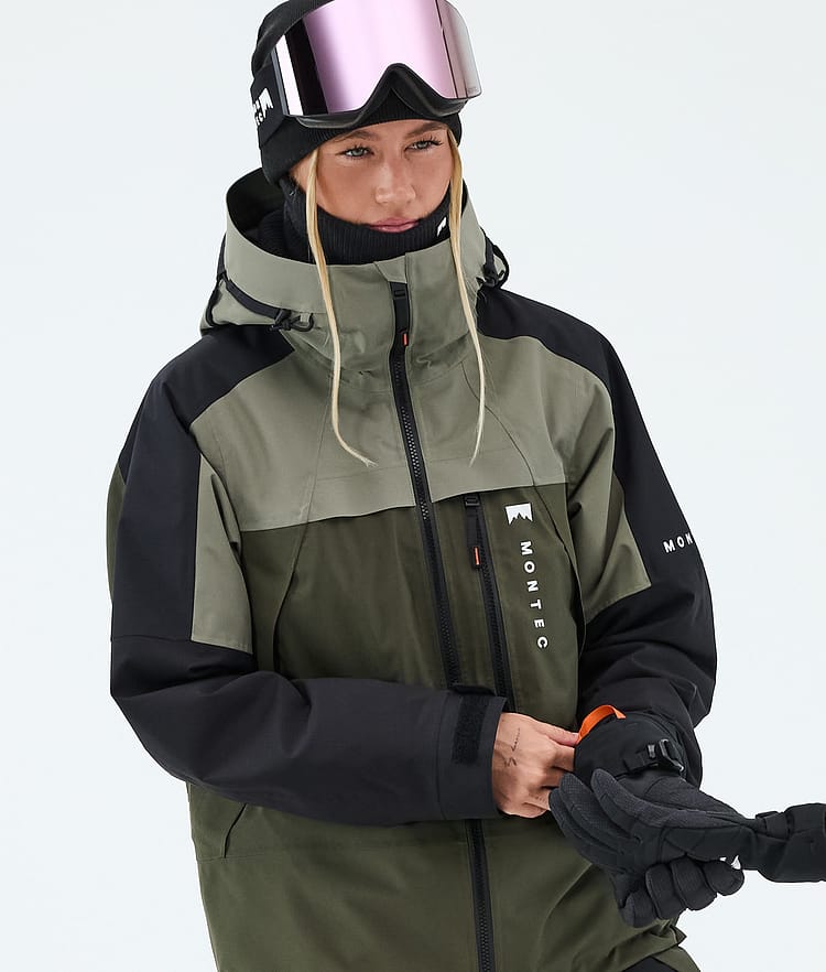 Montec Oracle W Lumilautailutakki Naiset Greenish/Black/Olive Green, Image 4 of 9