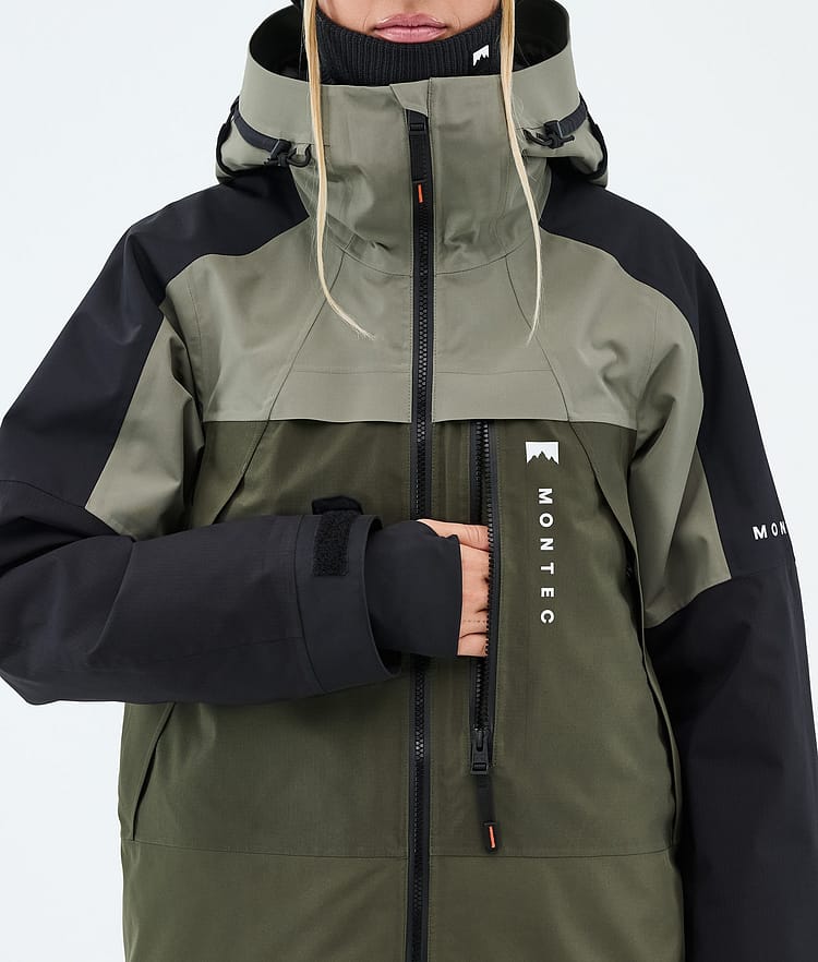 Montec Oracle W Lumilautailutakki Naiset Greenish/Black/Olive Green, Image 8 of 9