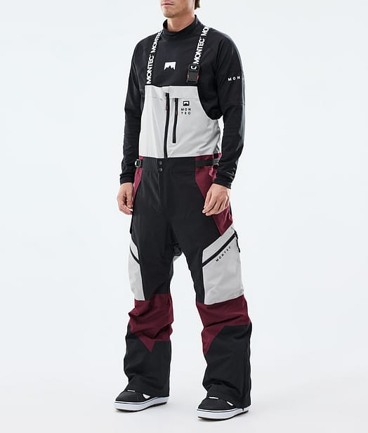 Montec Dozer Lumilautailuhousut Miehet Light Grey/Black/Burgundy