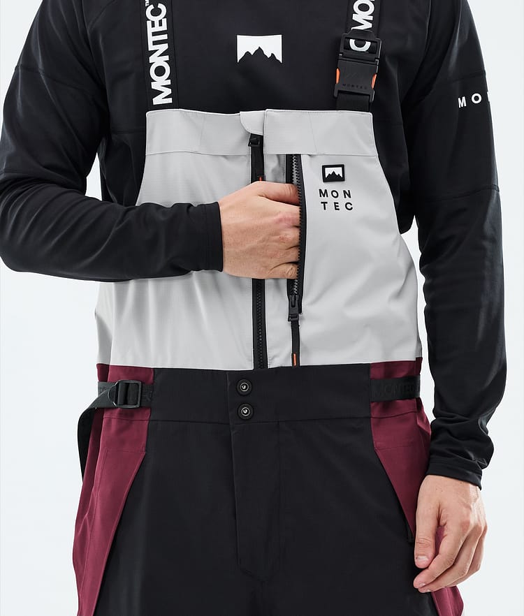 Montec Dozer Lumilautailuhousut Miehet Light Grey/Black/Burgundy, Kuva 5 / 6